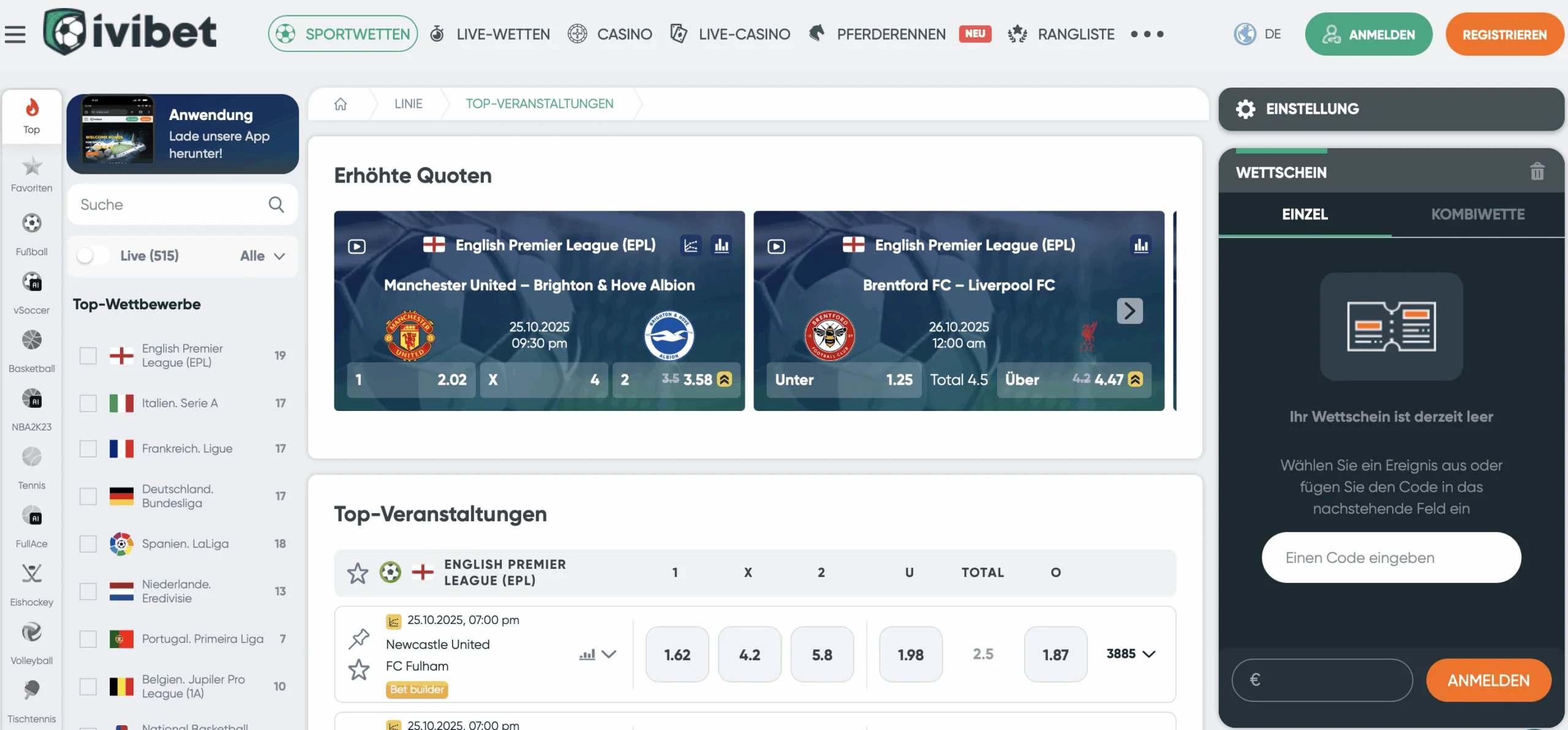 iviBet Online Sportwetten