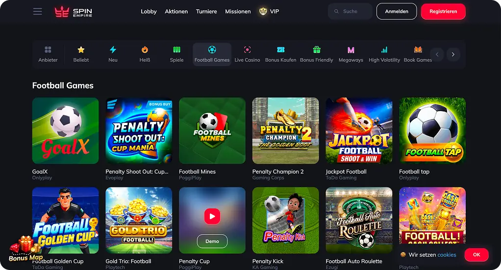SpinEmpire Lobby